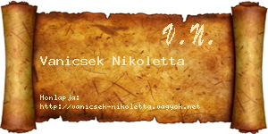 Vanicsek Nikoletta névjegykártya