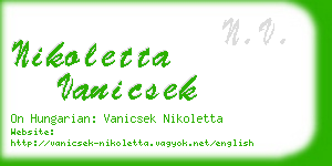 nikoletta vanicsek business card